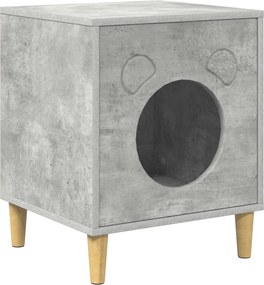 vidaXL Casa pentru pisici Beton 42,5 x 40 x 53 cm Lemn compozit