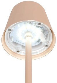 Veioză crem LED cu abajur din metal (înălțime 21 cm) Diaz – Trio