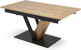 Masa extensibila FANIS, stejar/negru, 160/220x90x78 cm