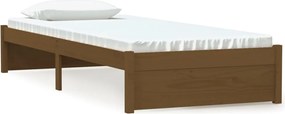 vidaXL Cadru de pat mic single, maro miere, 75x190 cm, lemn masiv