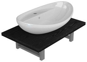 279337 vidaXL Set mobilier de baie, 2 piese, negru, ceramică