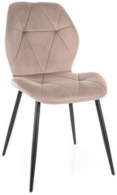 Scaun Rick velvet bej inchis/negru Blu40