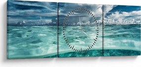 Tablou - privire sub nivelul mării (cu ceas) (90x30 cm)