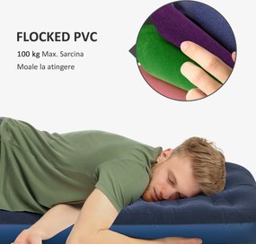 Outsunny Saltea cu aer individual cu pompă manuală, pat portabil | Aosom Romania