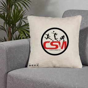 Perna Personalizata CSM Sighetu Marmatiei Sport, 40x40 cm, Bej Canapea, Husa Detasabila, Perna Inclusa, BEKZ®