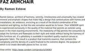 Set de 4 Scaune moderne cu brate de exterior / interior design premium FAZ ARMCHAIR 54063 Vondom