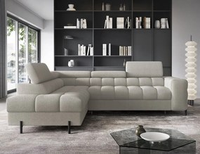 Coltar extensibil stanga 5 locuri ELTAP, LT-20ROY, Ferucce, 276x200x93 cm, lemn/poliester, bej deschis