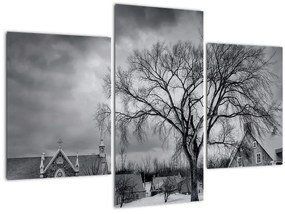 Tablou cu sat alb negru (90x60 cm)