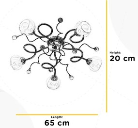 Lustră aplicată ONLI WENDY 5xE14/6W/230V crom lucios