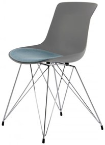 Set 2 scaune Emily gri/albastru deschis