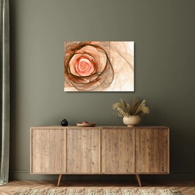 Tablou pe sticlă - Trandafir sufletului artistic (70x50 cm)