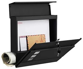 Cutie postala, Songmics, Negru, 37x10.5x37 cm