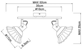 Spot Globo 54050-2 JOWITA 2xE27/40W/230V