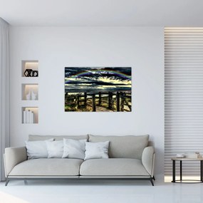 Tablou cu curcubeu deasupa mării (90x60 cm)