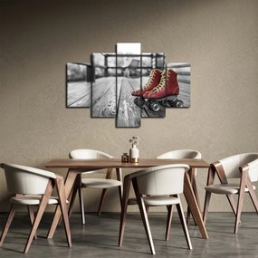 Tablou cu pantofi cu role vechi roșii (150x105 cm)