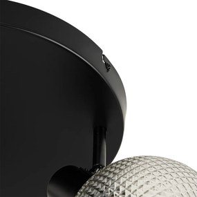 Spotlight de design negru cu sticlă fumurie 3 lumini rotund - Chico