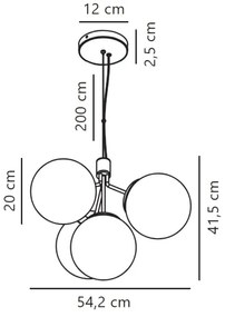 Lustră pe cablu Nordlux IVONA 4xE27/28W/230V negru