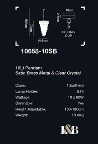 Candelabru cristal metal alama design elegant Lux, Belle 10L