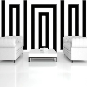 Fototapet - Labirintul alb negru (152,5x104 cm)