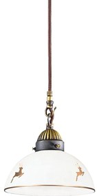 Kolarz 731.30.150 - Pendul NONNA pe cablu, 1xE27/75W/230V, diametru 20 cm, detalii în stil coarne de cerb, rose gold