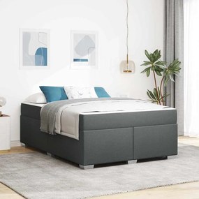 vidaXL Cadru de pat Altele Gri închis 140 x 200 cm țesătură