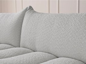 Colțar gri deschis cu tapițerie din țesătură bouclé (cu colț pe partea stângă/cu șezlong) Azra – Bobochic Paris