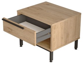 Pat de o persoană cu noptieră 90 cm Otto 22 (stejar). 1102414