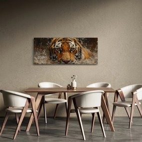 Tablou - Portret de tigru în apă (120x50 cm)