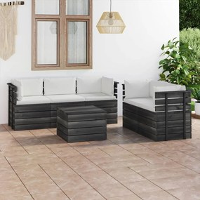 3061889 vidaXL Set mobilier de grădină din paleți, cu perne, 6 piese, lemn pin