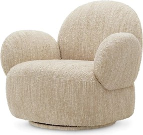 Fotoliu pivotant design LUX Madrone, Boucle sonata cream