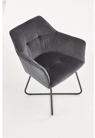 Scaun de bucaterie Faustina, gri/negru