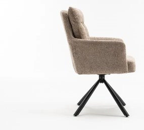 Set de 2 scaune pivotante Big George, tesatura structurata greige sampanie