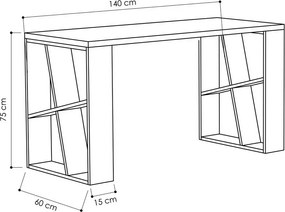 Birou Honey White and Oak