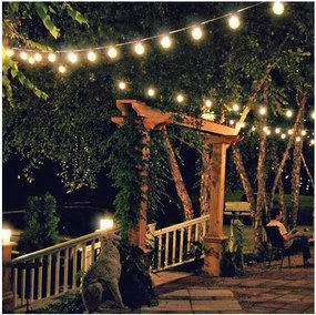 Retlux- Ghirlandă decorativă LED pentru exterior GIRLANDA G45 10xE27/230V 8m IP44 alb cald