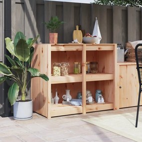 vidaXL Dulap bucătărie de exterior, 106x55x92 cm, lemn masiv pin