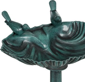 Outsunny Baie pentru păsări adăpătoare stil antic 81 cm cu bază jardinieră, hrănitoare și bazin pentru păsări pe picior, bronz verde | Aosom Romania