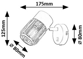 Spot de perete Rabalux 73059 VENARO 1xE14/15W/230V