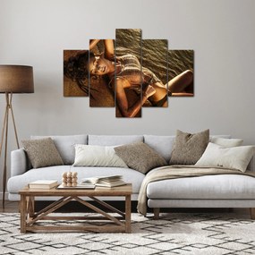 Tablou cu femeia întinsă pe plajă (150x105 cm)