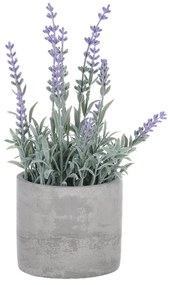 Lavanda artificială în ghiveci, gri, 10 x 10 x 21cm