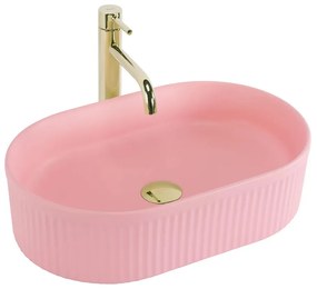 Lavoar pe blat Rea Vanda oval 50 cm Bubble Gum roz mat