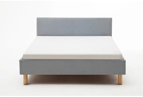 Pat matrimonial albastru/gri tapițat fără somieră 140x200 cm Lena – Meise Möbel