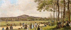 Tablou - French 19th Century, Race Course at Longchamps, reproducere (120x50 cm)