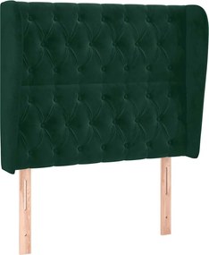 vidaXL Tăblie pat cu aripioare verde închis 93x23x118/128 cm catifea