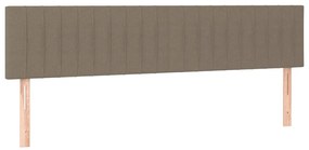 Pat box spring cu saltea, gri taupe, 200x200 cm, textil Gri taupe, 200 x 200 cm, Benzi verticale