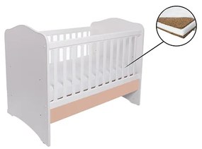 Patut VESSANTI Como fara sertar - Alb cu Cappucino + Saltea Cocos 10 cm