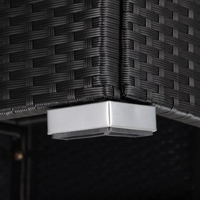 Deuba Set rattan de gradina XXL - perne negre/crem