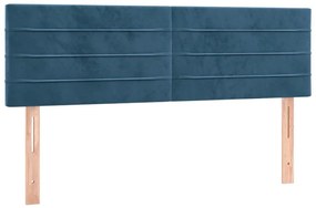 346156 vidaXL Tăblii de pat, 2 buc., albastru închis, 72x5x78/88 cm, catifea