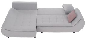 Set canapea, gri deschis / roz pudră, material textil, stânga, BRATO