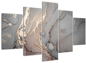 Tablou - Marmură gri-auriu (150x105 cm)
