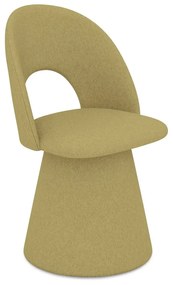 Scaun de sufragerie galben muștar tapițat Kalo – Makamii